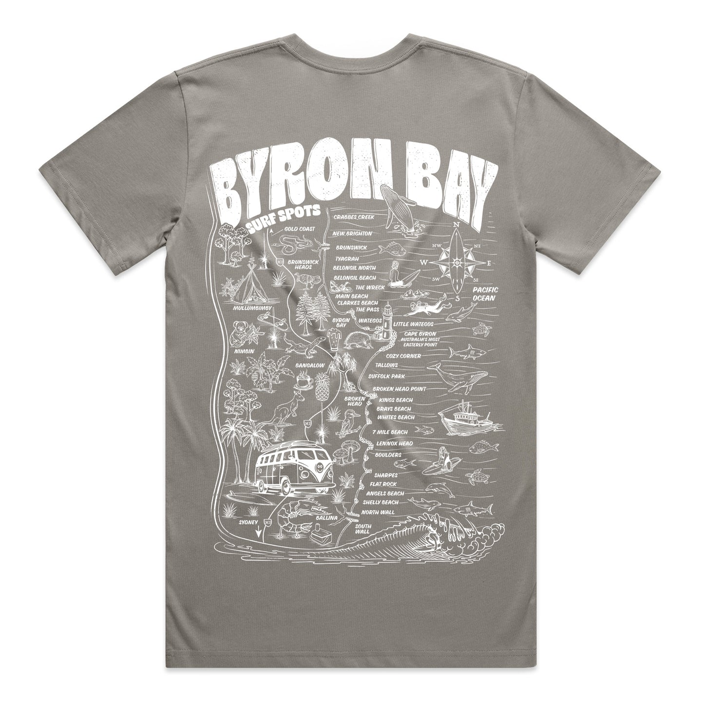 Byron Bay Surf Spots T-shirt