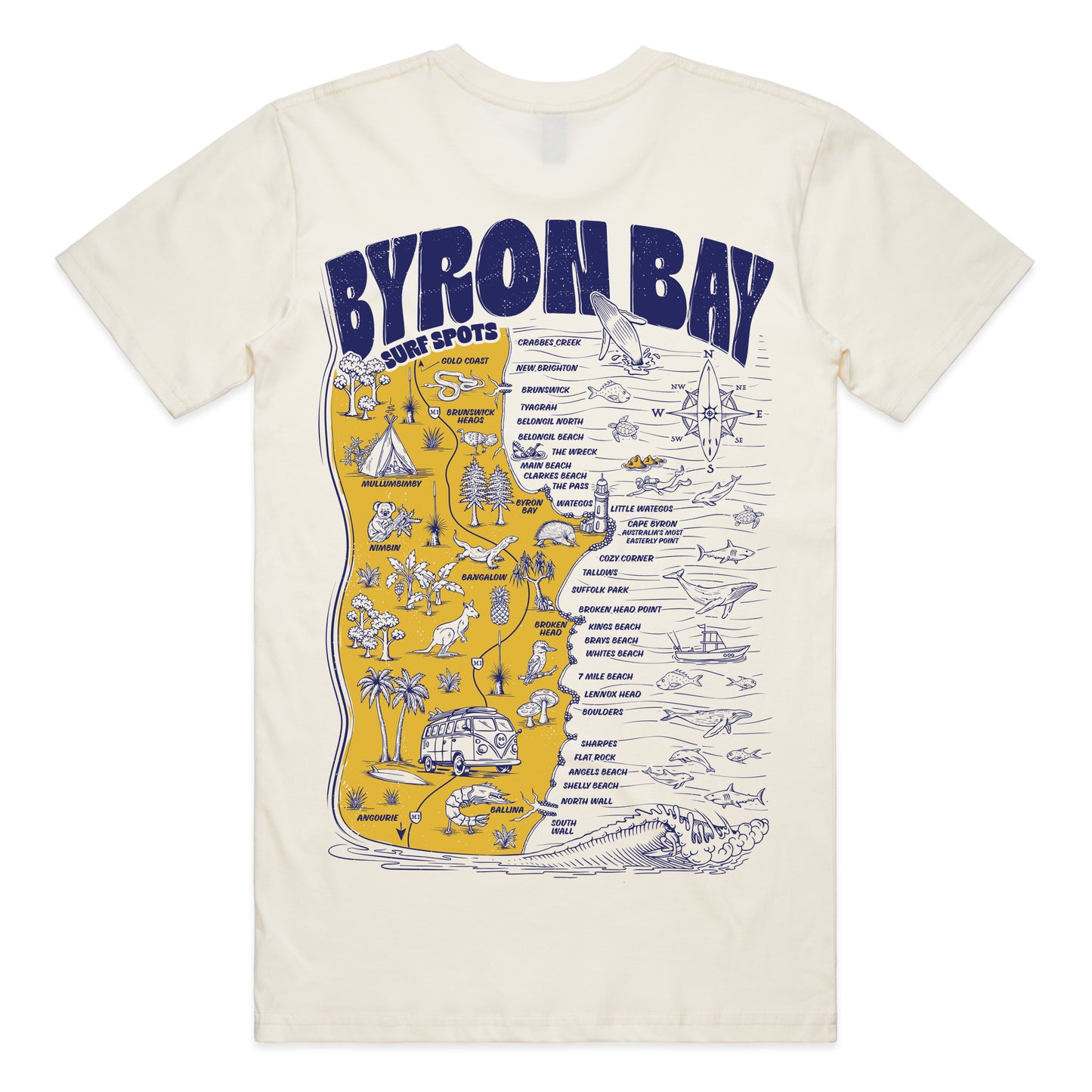 Byron Bay Surf Spots T-shirt