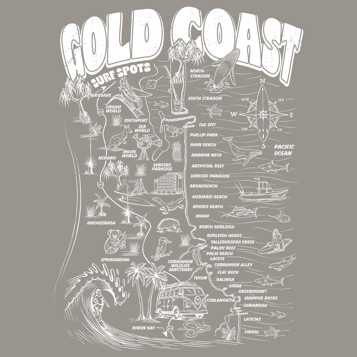 Gold Coast Surf Spots T-shirt