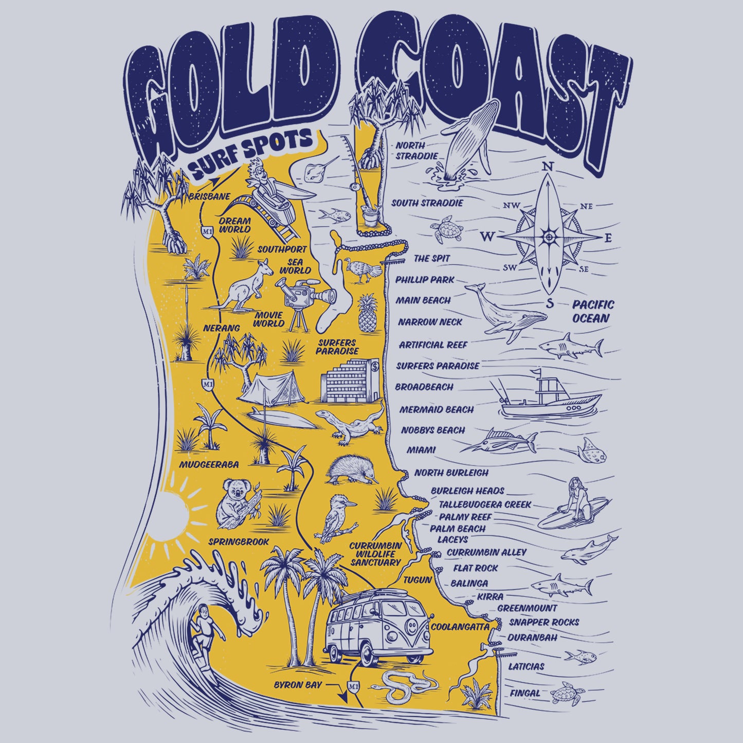 Gold Coast Surf Spots T-shirt