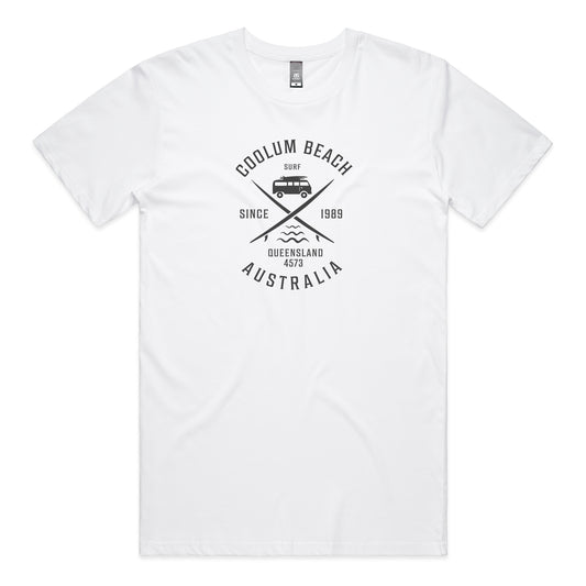 Coolum Beach Kombi Cross T-shirt - White