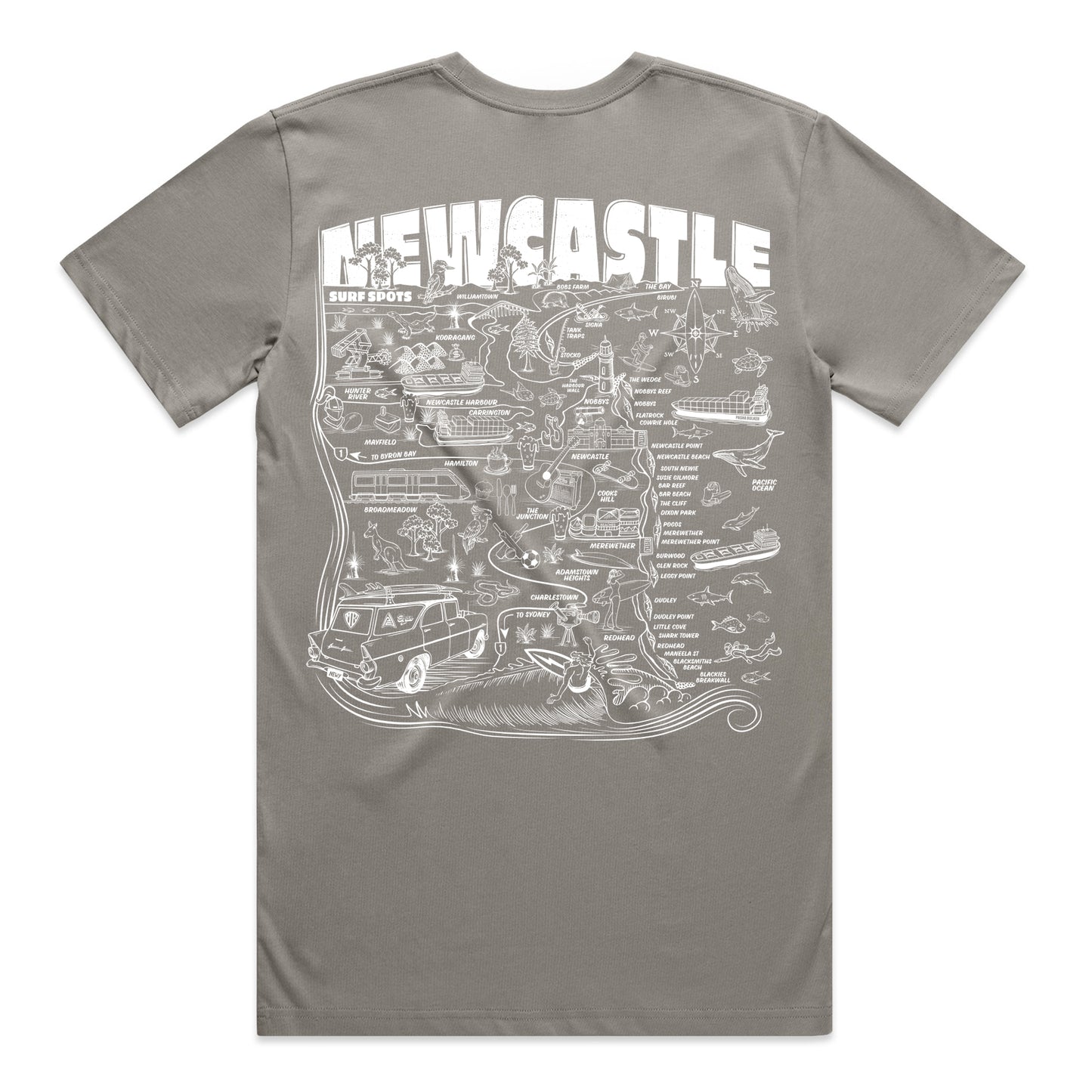 Newcastle Surf Spots T-shirt