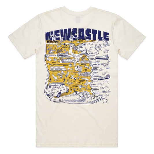 Newcastle Surf Spots T-shirt - Natural