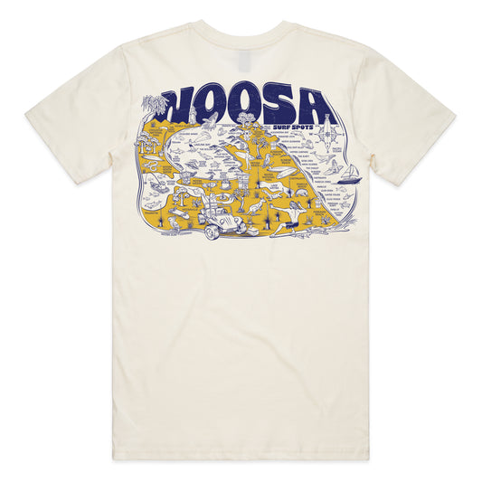 Noosa Surf Spots T-shirt - Natural