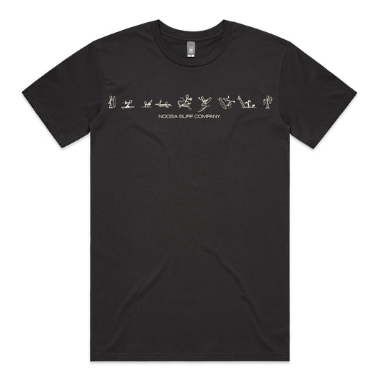 Stickman Surfer T-shirt - Coal