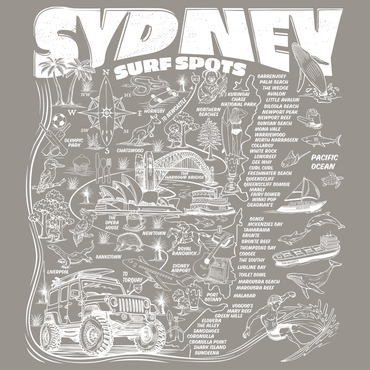 Sydney Surf Spots T-shirt