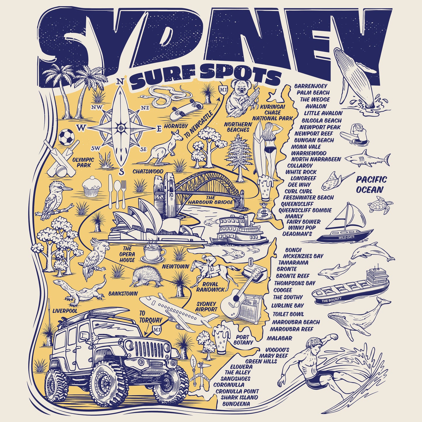 Sydney Surf Spots T-shirt