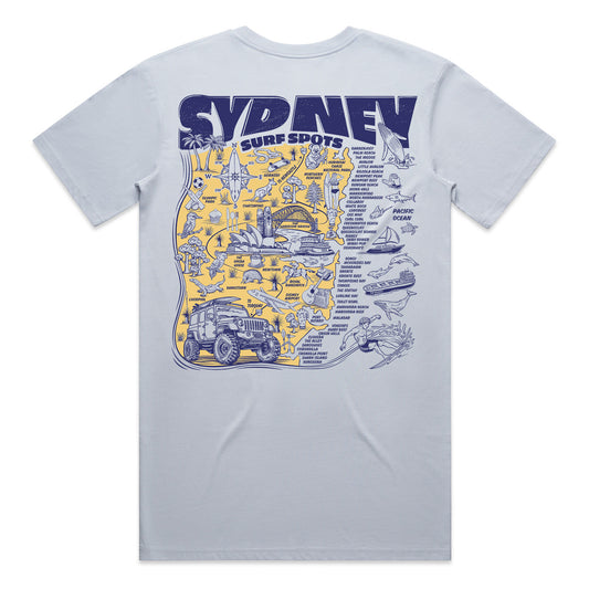 Sydney Surf Spots T-shirt - Powder Blue