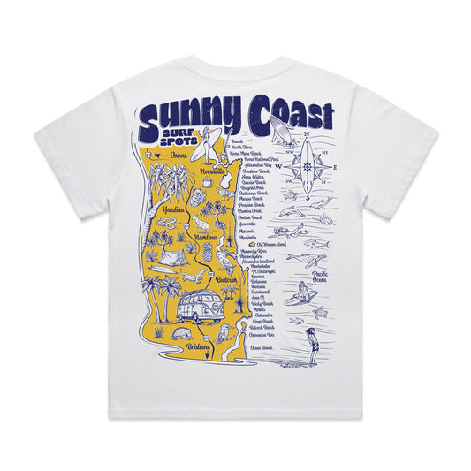 Wo's Sunny Coast Surf Spots T-shirt - White